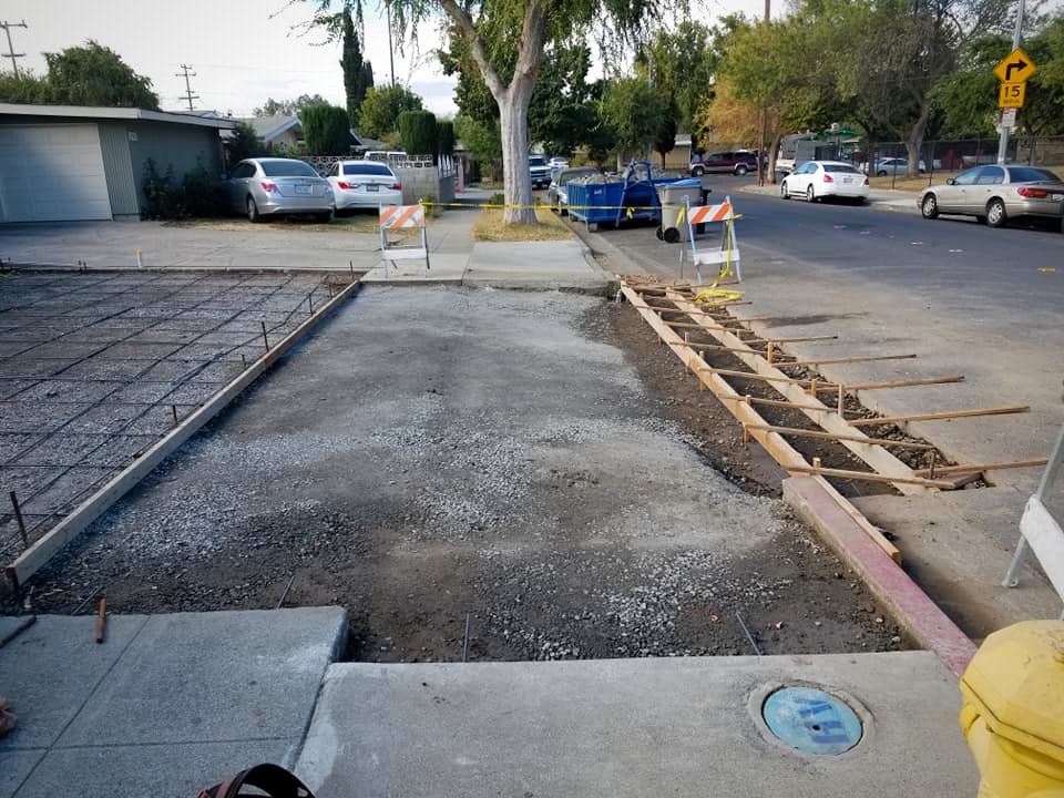 City sidewalk and curb